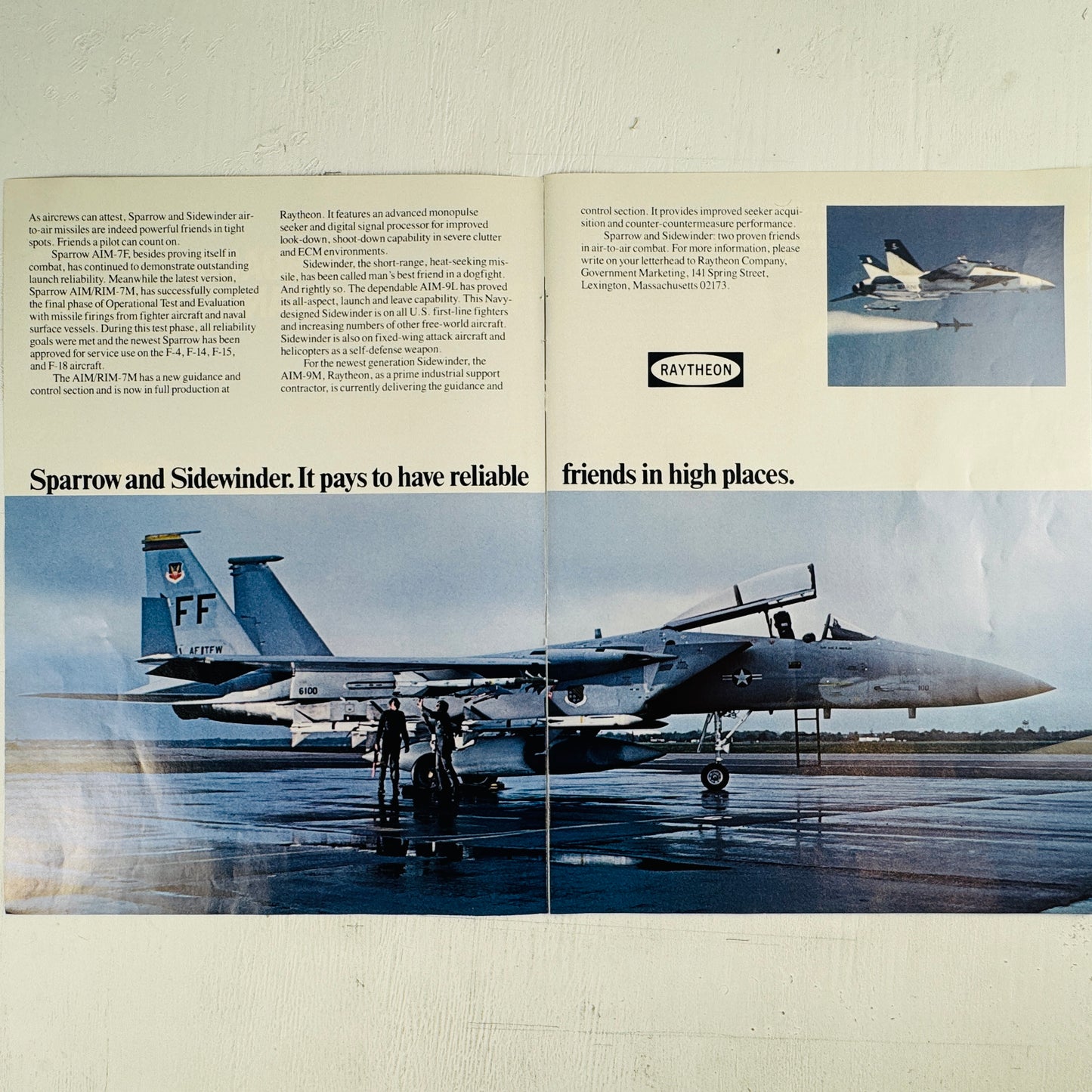 Sparrow and Sidewinder on F-15 Raytheon Ad