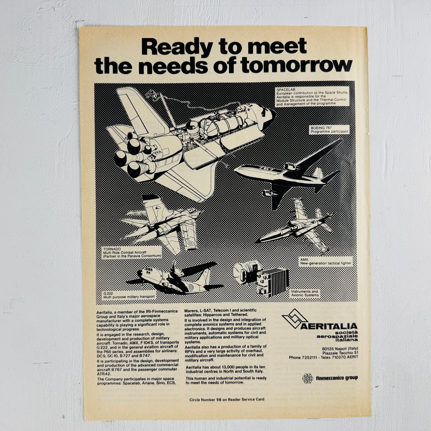 Aeritalia Needs of Tomorrow