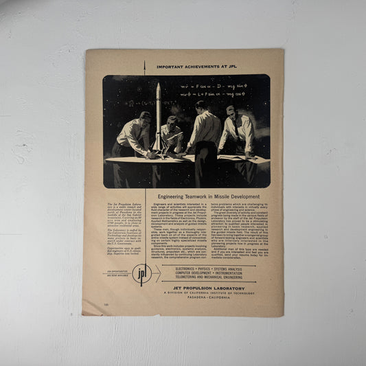 JPL 1957 Missile Development Recruiting Ad