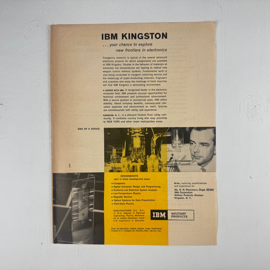IBM Kingston 1950s Hiring Ad