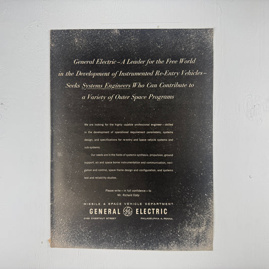 General Electric Systems Engineer Hiring Ad