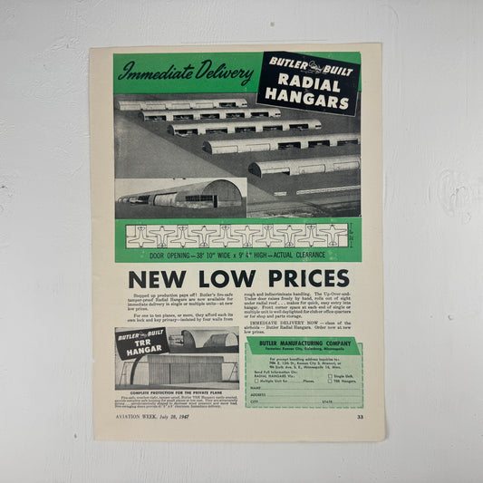 Radial Hangars 1940's Ad
