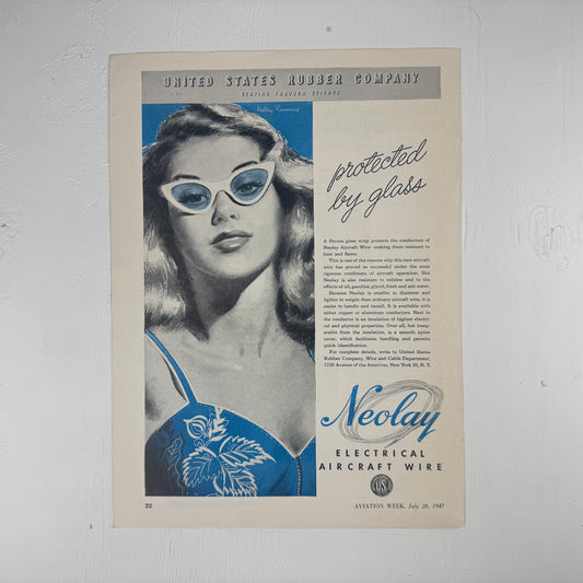 US Rubber Co Neolay Aircraft Wire 40's Ad