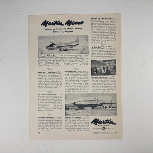 Martin Memo July 1947