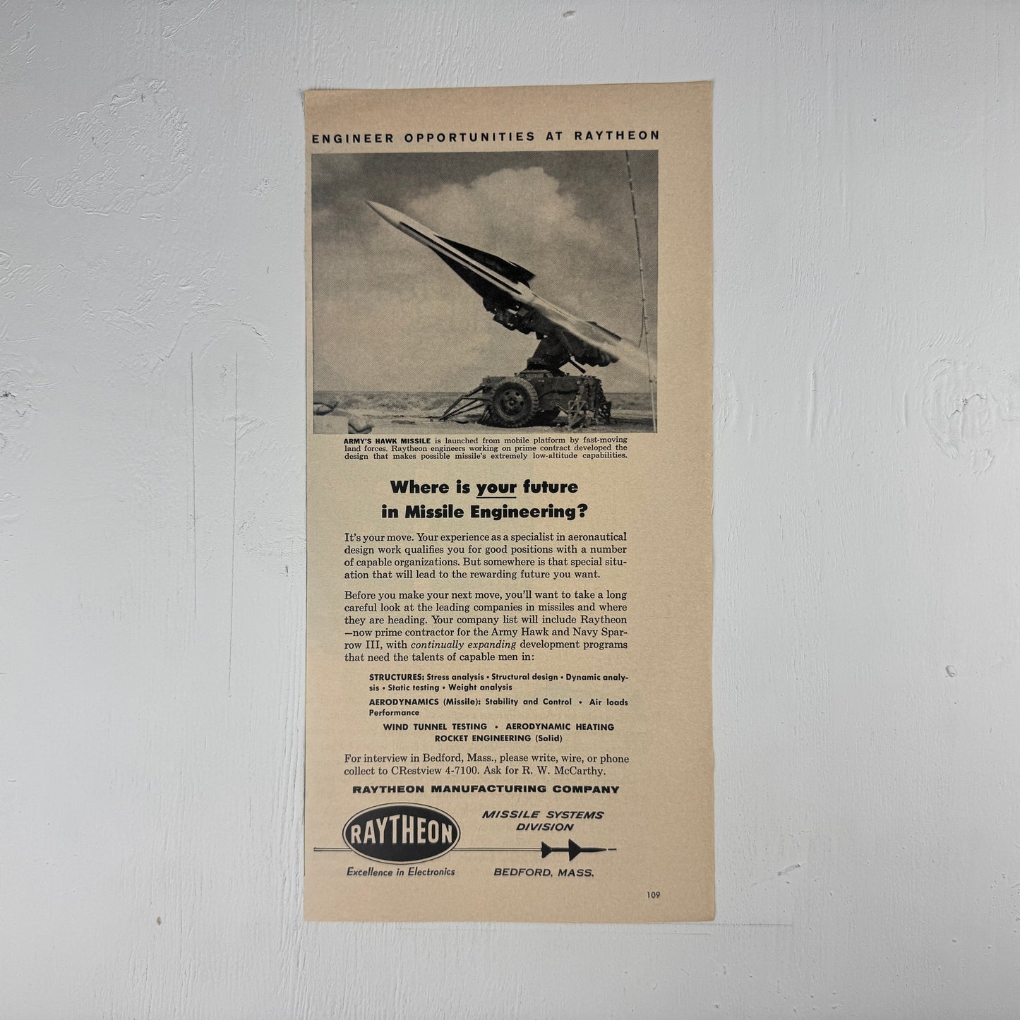 Raytheon Hawk Recruiting Ad