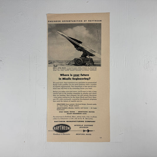 Raytheon Hawk Recruiting Ad