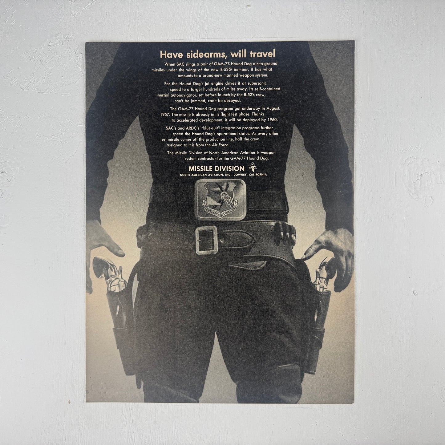 "Have sidearms, will travel" North American Missile Division