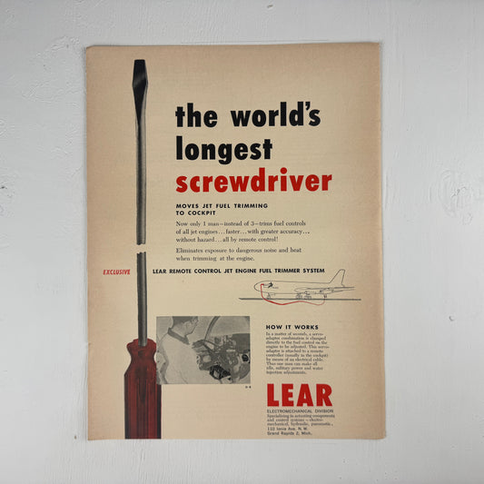 Lear "World's longest screwdriver"