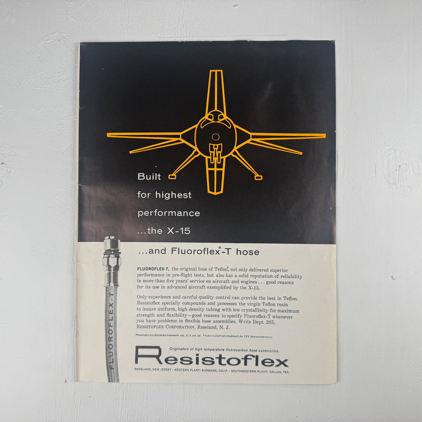 X-15 Resistoflex Hose Ad