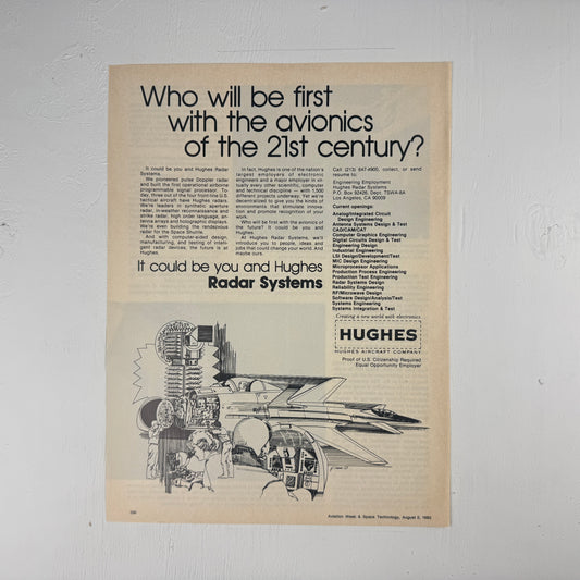 Hughes 21st Century Avionics 80s Ad