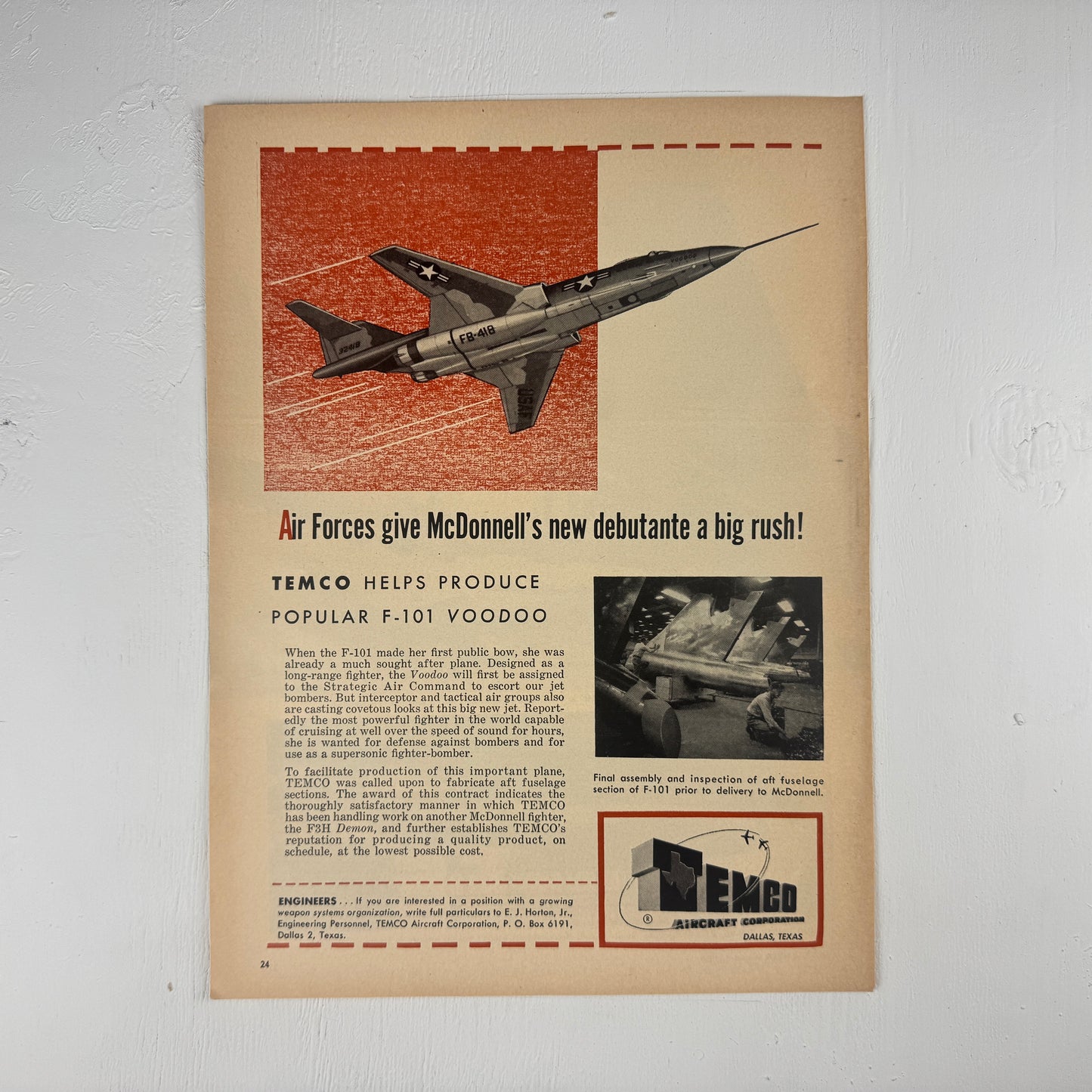 F-101 Voodoo Temco Ad