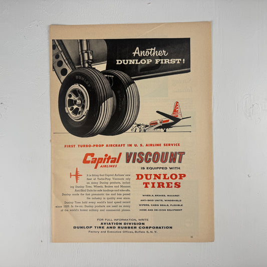 Dunlop Tires 1950's Ad