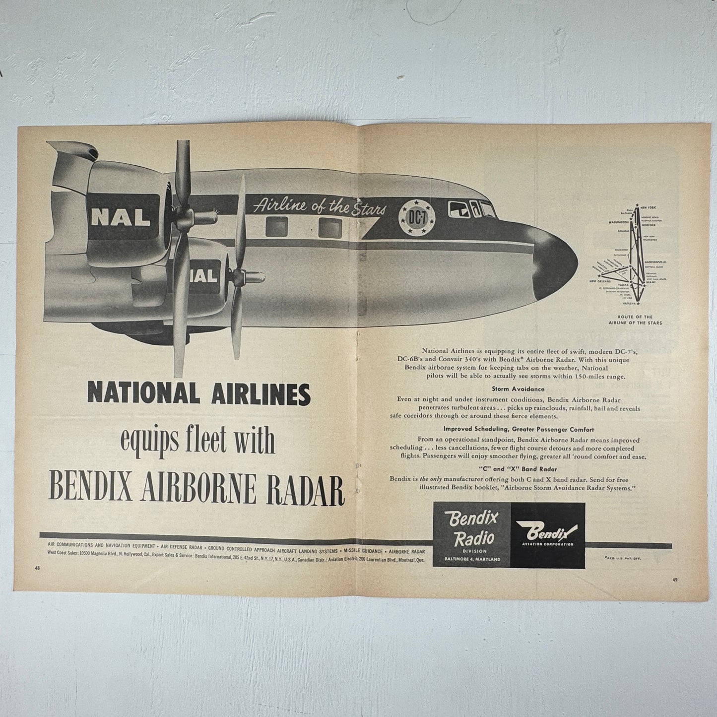 Bendix Radar National Airlines Ad