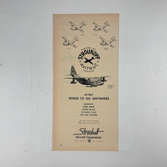 Stroukoff Aircraft 1955 Ad