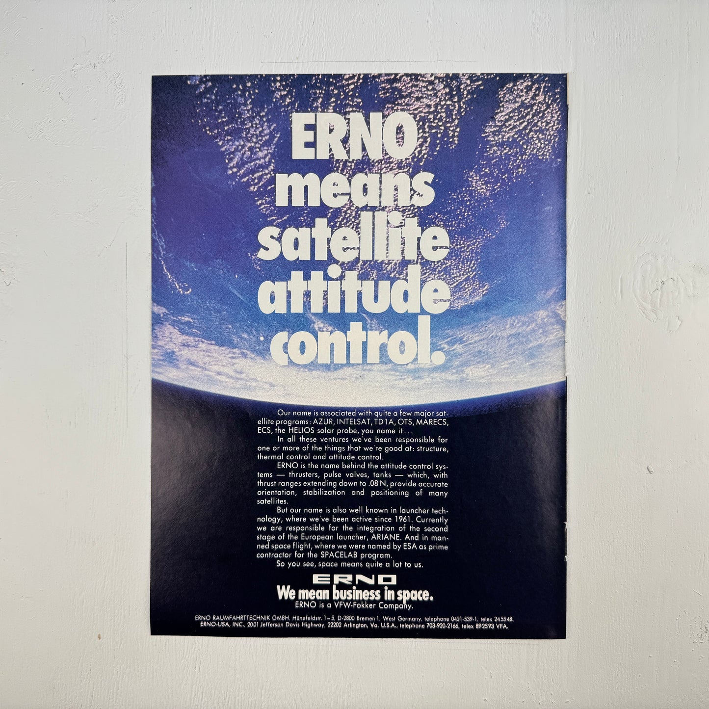 ERNO Means Satellite Attitude Control