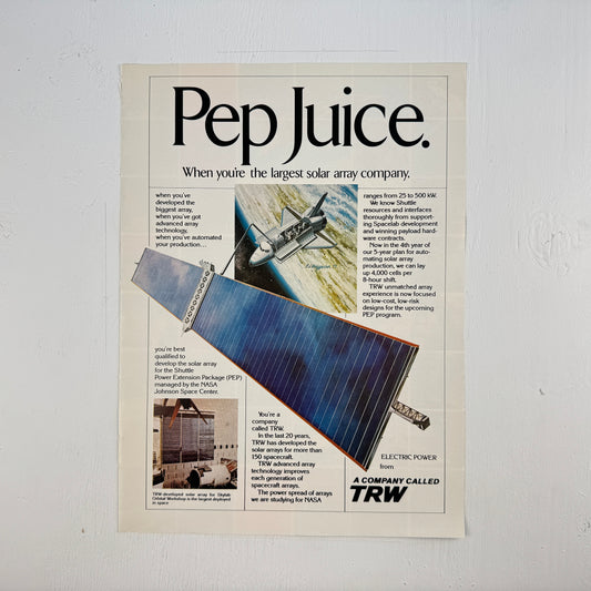 TRW “Pep Juice” Solar Arrays