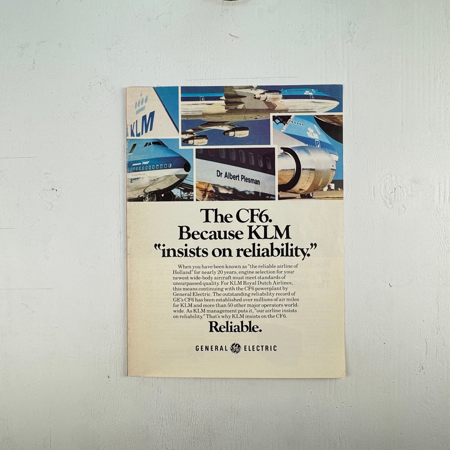 KLM GE CF6 Engine Ad