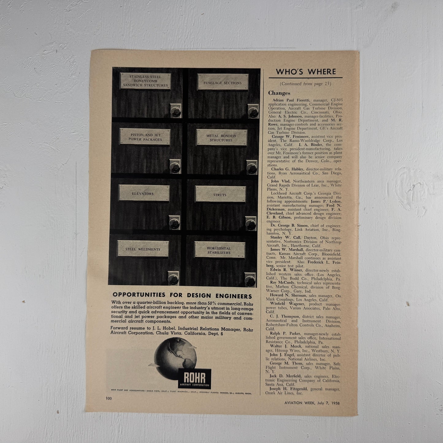 Rohr Filing Cabinet Recruiting Ad