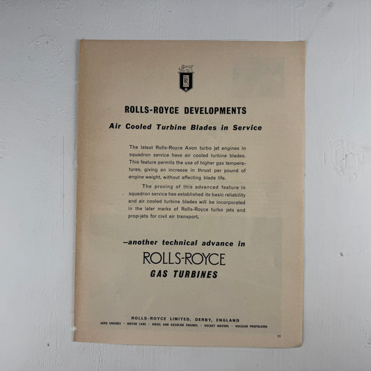 Rolls Royce Air Cooled Turbine Blades