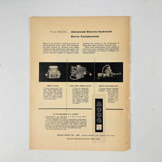 Moog Servos 1950s Ad