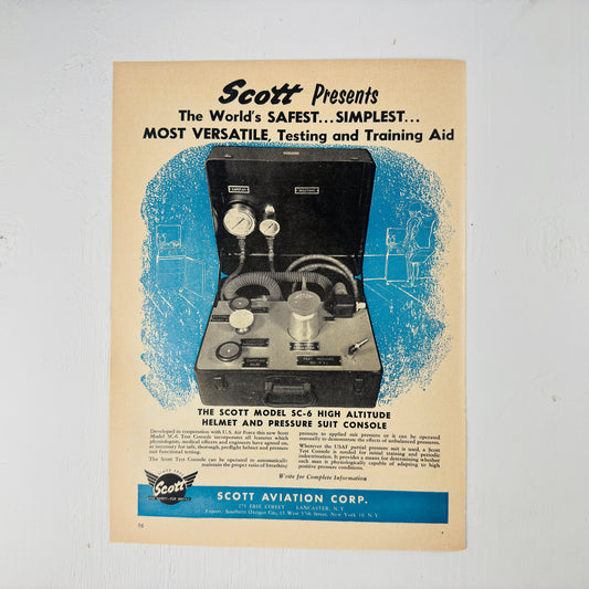 Scott Helmet and Pressure Suit Controls