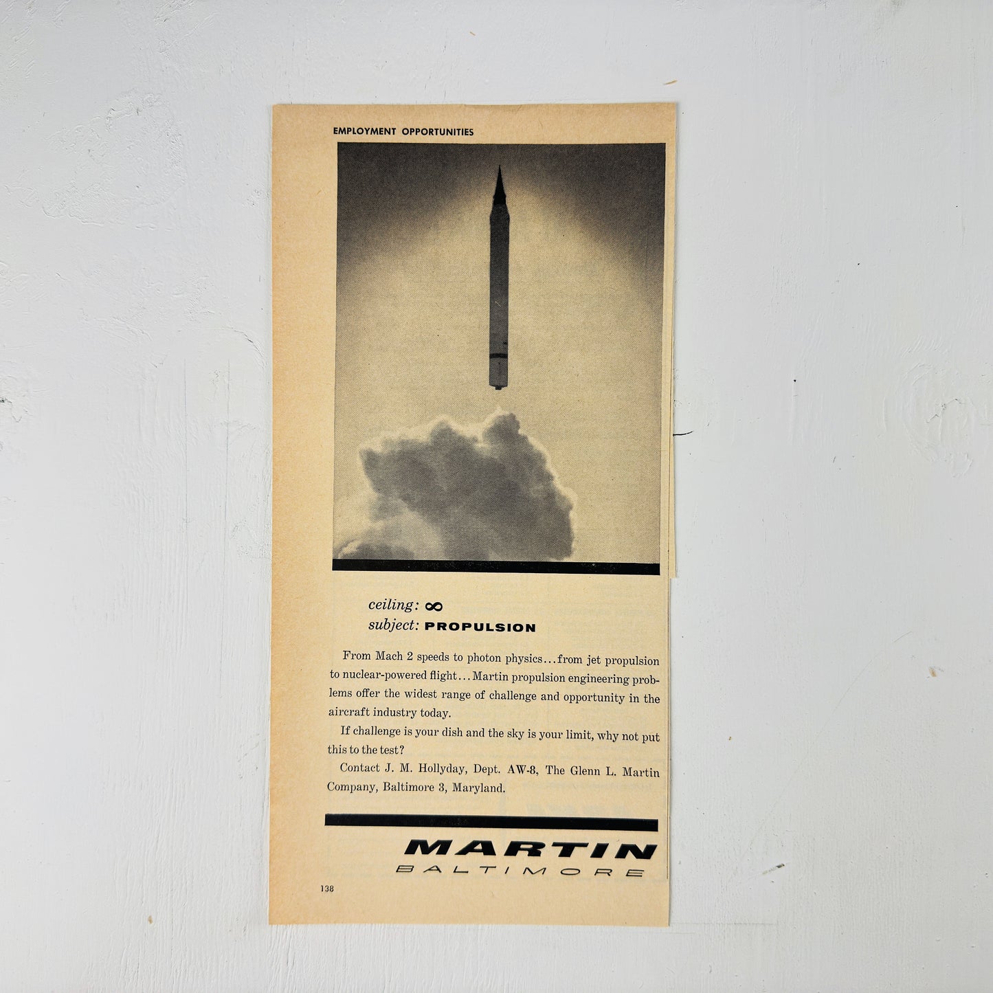 Martin Baltimore Propulsion Recruiting Ad