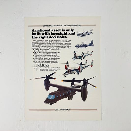 Joint Vertical Lift Bell-Boeing Tiltrotor Ad