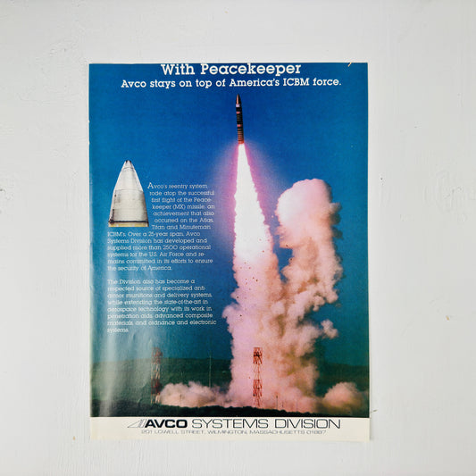 Avco Stays on Top Peacekeeper Ad