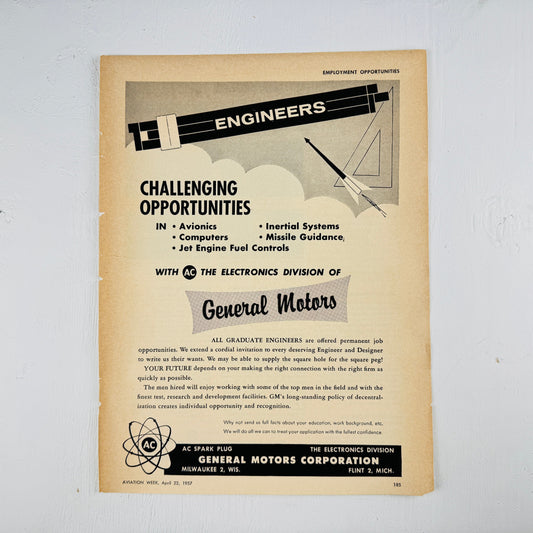 AC Spark Plug General Motors Recruiting Ad