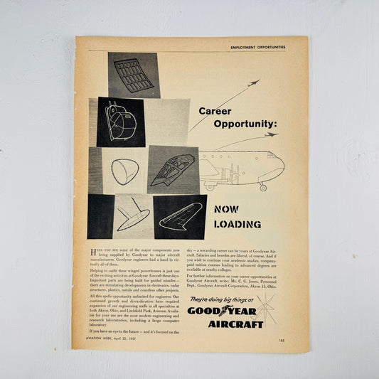 Goodyear Aircraft Career Opportunity: Now Loading
