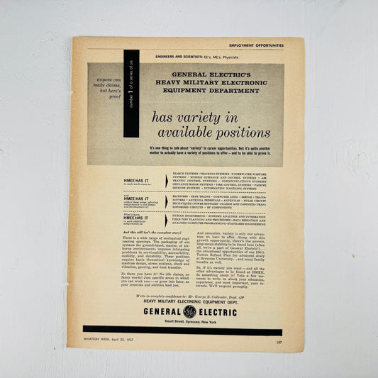 General Electric Heavy Military Recruiting