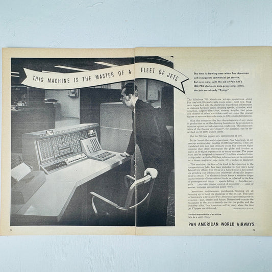 Pan Am "Machine is the master of a fleet of jets"