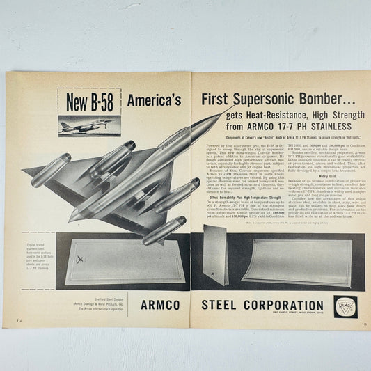 B-58 Steel 1950s Ad
