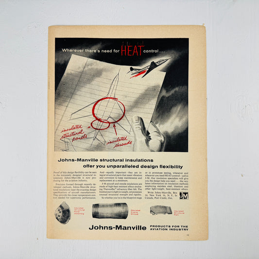 Johns-Manville Insulation 1950's Ad