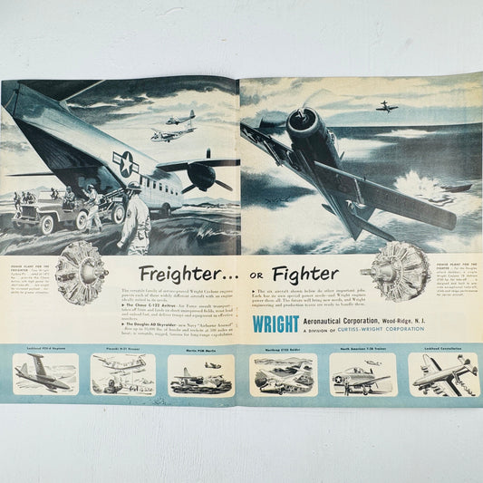 Wright Engines Freighter or Fighter 2-page Ad