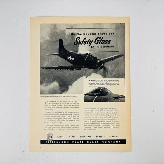 Douglas Skyraider Safety Glass