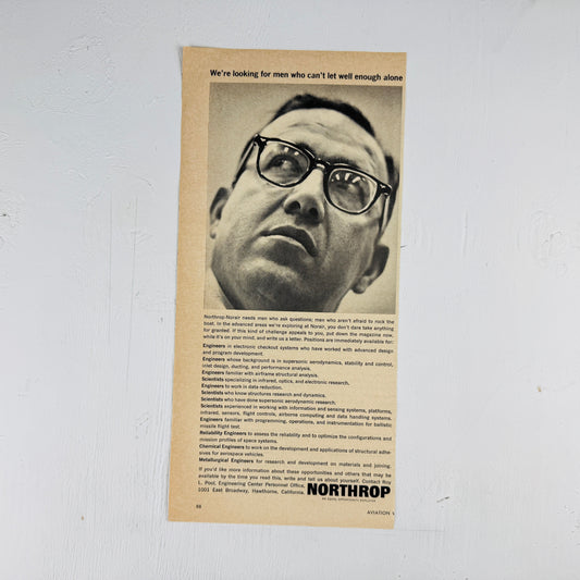 Northrop "Can't let well enough alone"