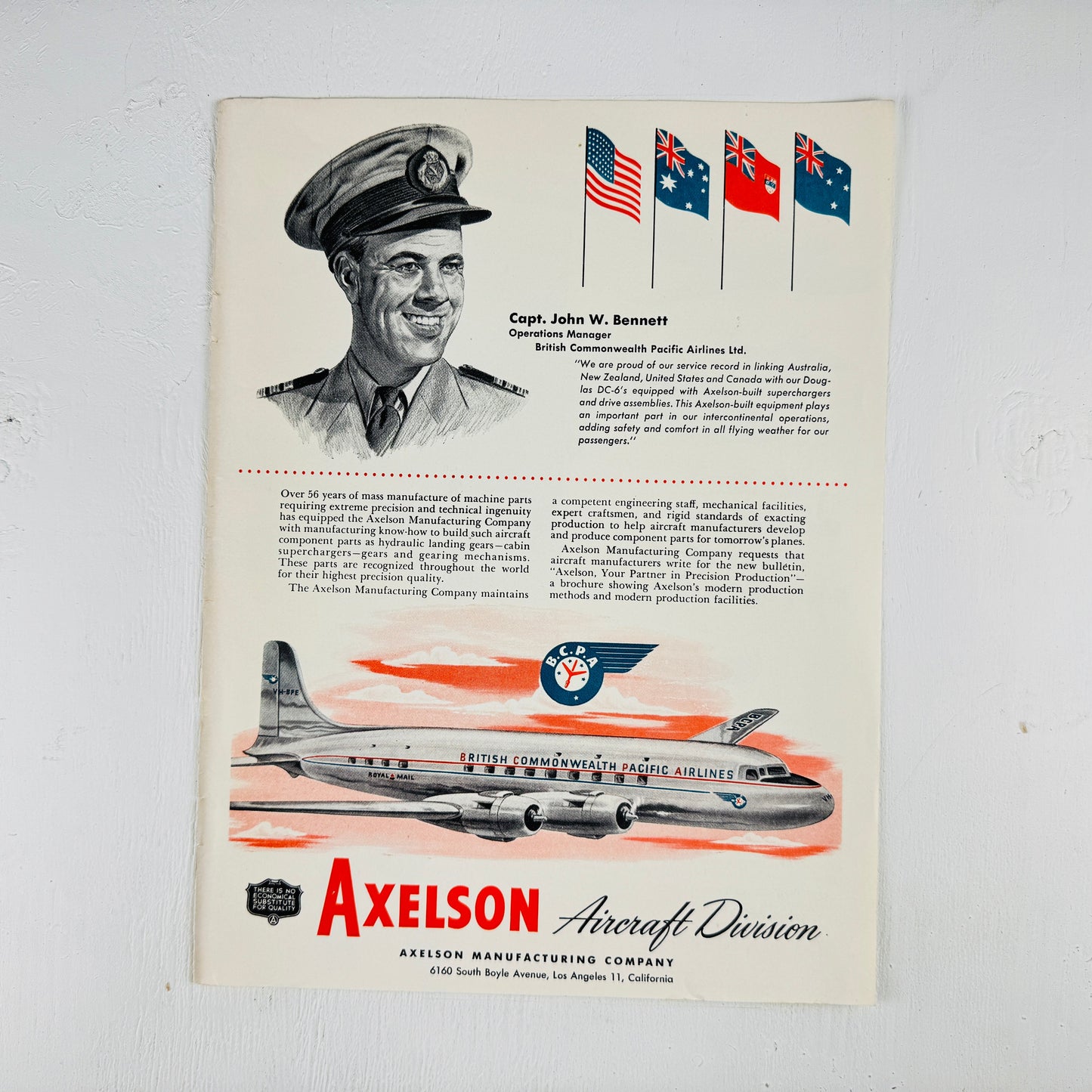 Axelson & British Commonwealth Pacific Airlines