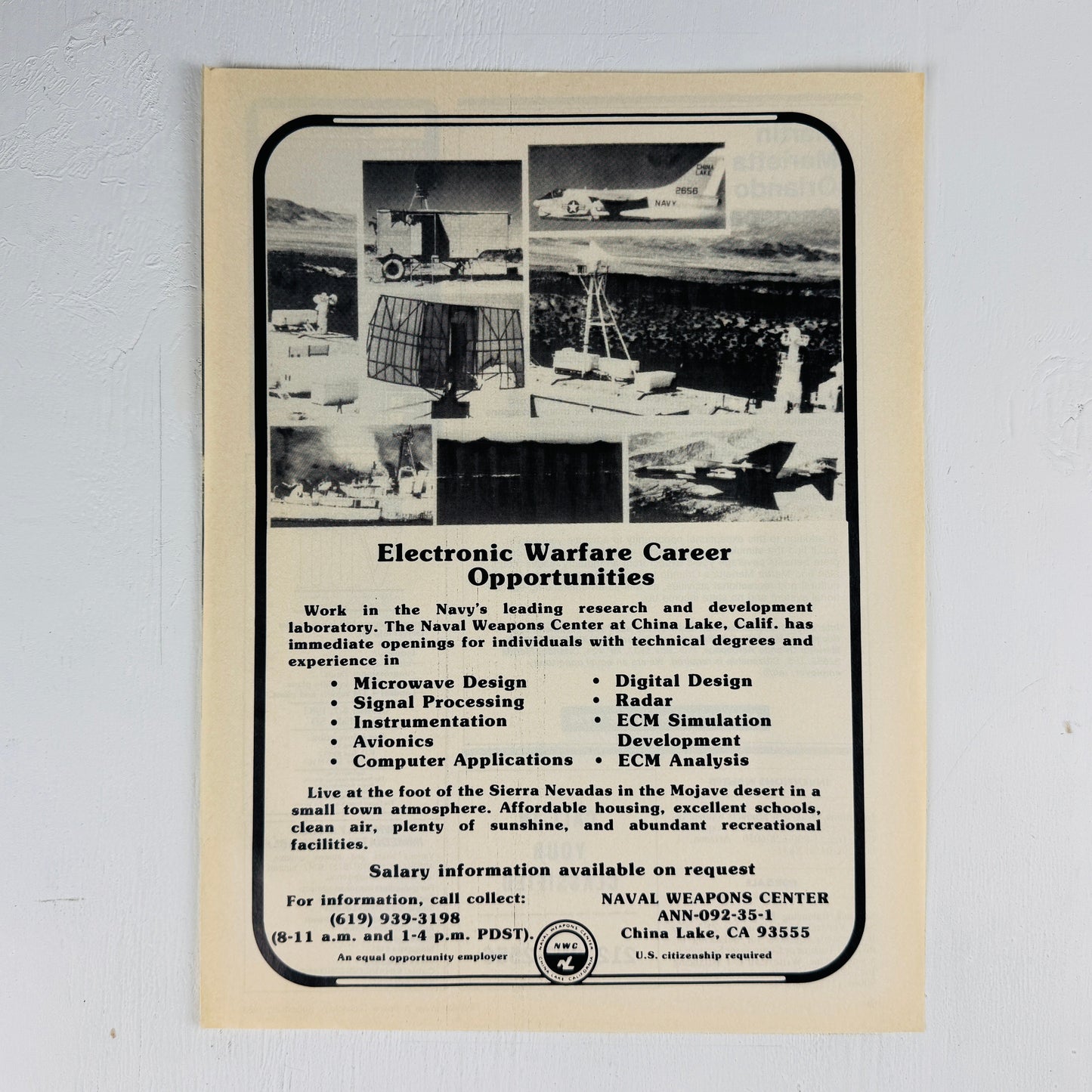 China Lake Navy Electronic Warfare Recruiting Ad